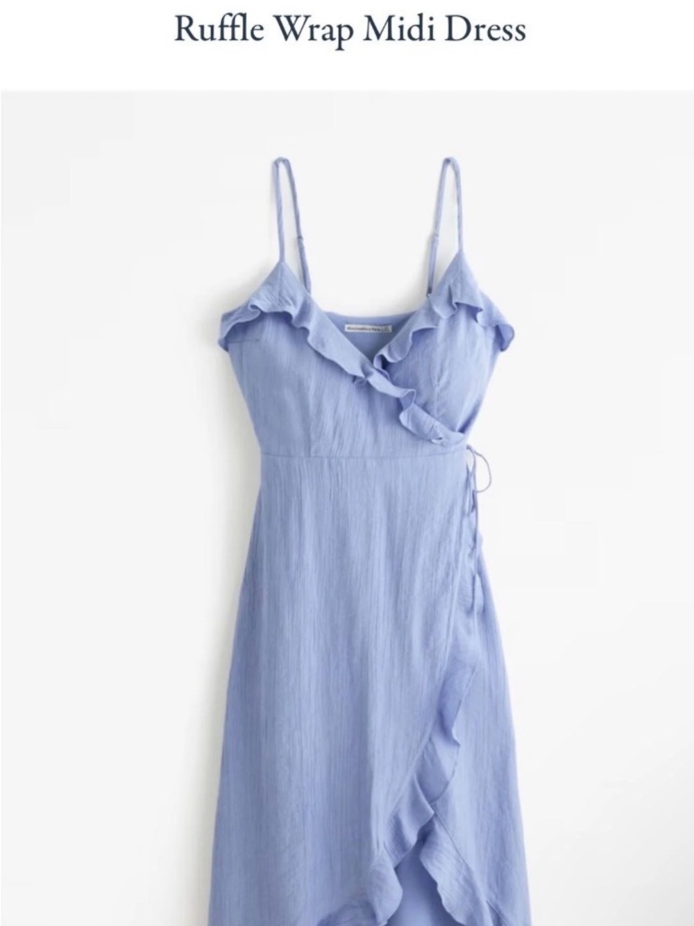 Abercrombie & Fitch Blue Ruffle Midi Wrap Dress